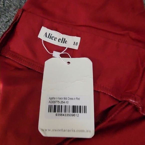❤️ Size 10 Alice Elle Red Dress in Red - Picture 5 of 5